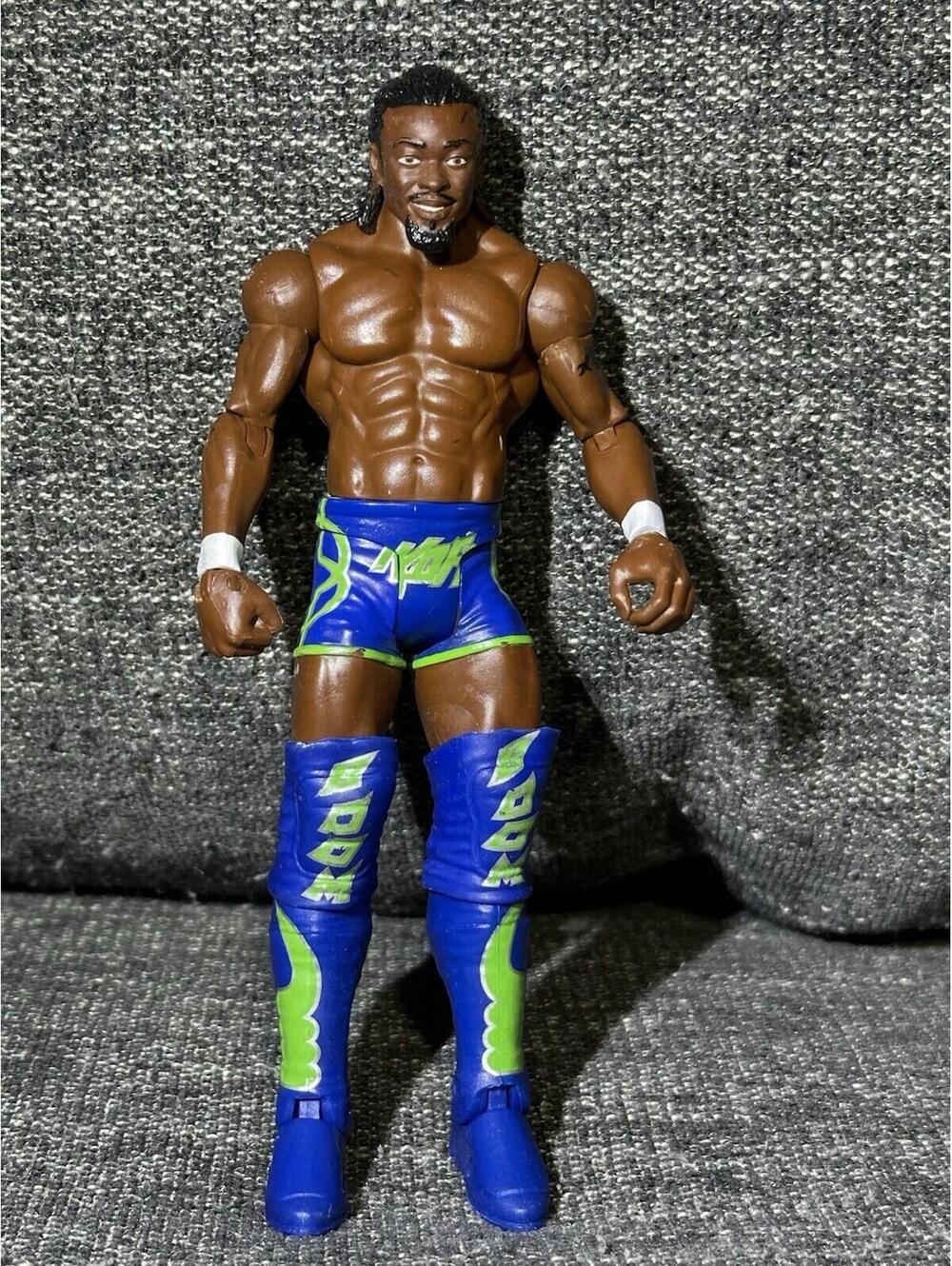 WWE Mattel Kofi Kingston Action Figure 2012 Blue & Green Gear "BOOM" Boots Loose